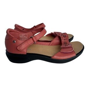 Revere Leather Strappy Sandal Sz 8 Coral Peach Summer Slingback Comfort NWOT
